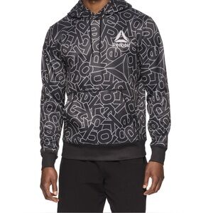 Reebok Mens and Big Mens All Over Print Hoodie, size M * BRAND NEW WITH TAGS